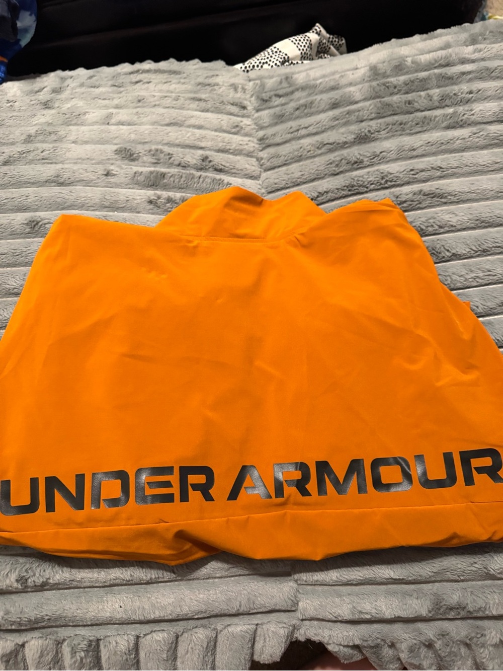 Under Armour Women's Bright Orange Zip-Up Bomber Jacket - Picture 2 of 3